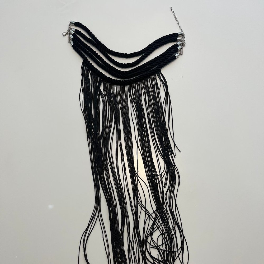 Black Fringed Festival Choker Necklace